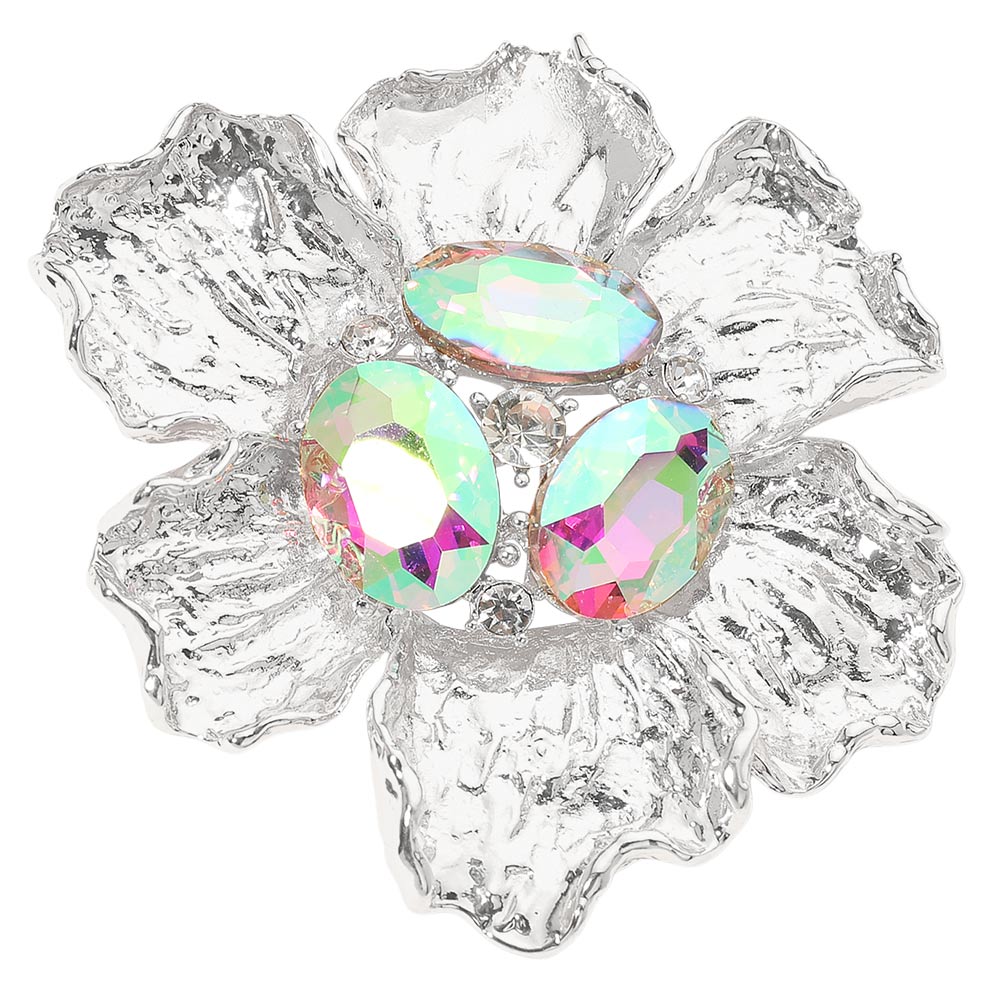 Silver Big Flower Brooch