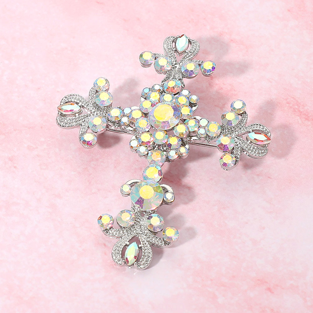AB Silver Cross Brooch