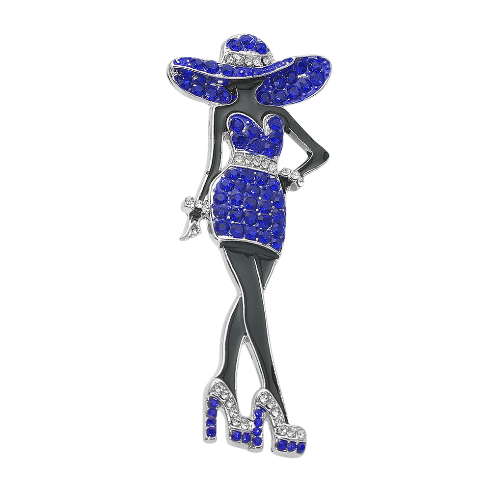 Blue Lady Brooch