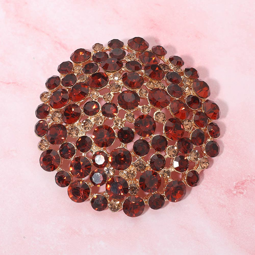 Brown Round Brooch
