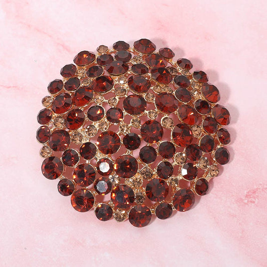 Brown Round Brooch