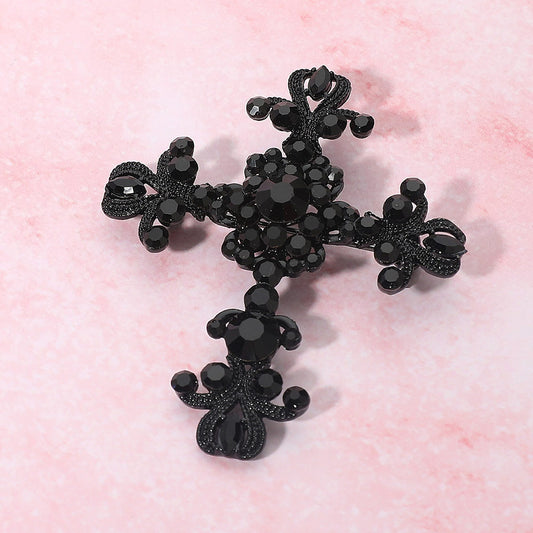 Black Cross Brooch