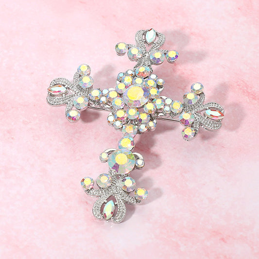 AB Silver Cross Brooch