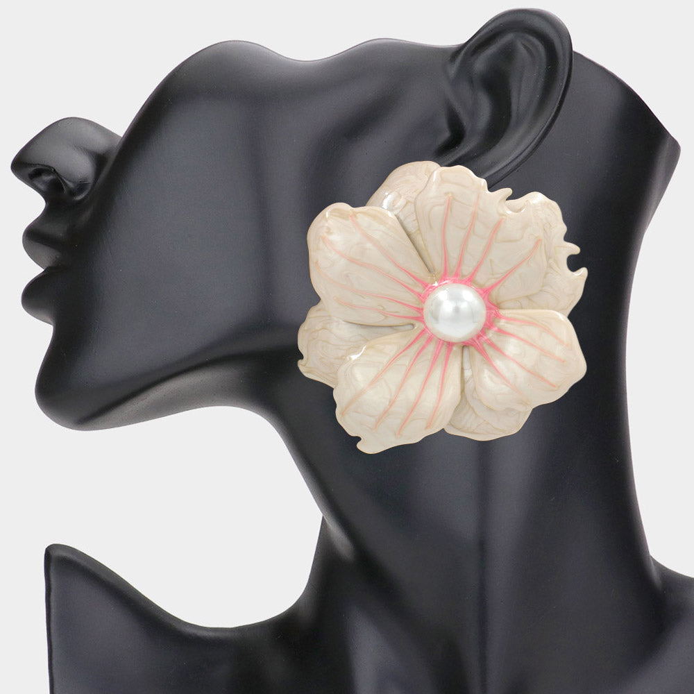 Light Pink Flower Earrings