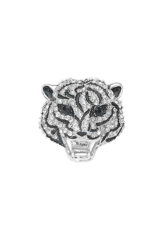 Silver Tiger Brooch