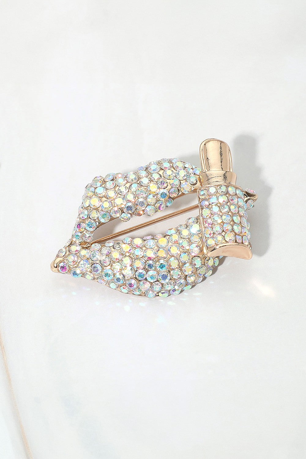Gold AB Lip Brooch