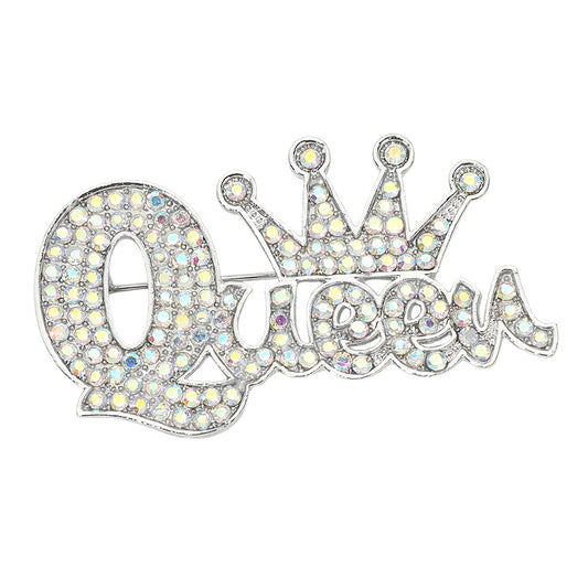 AB Silver Brooch