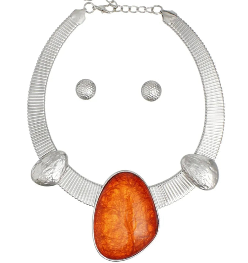 Orange Abstract Necklace