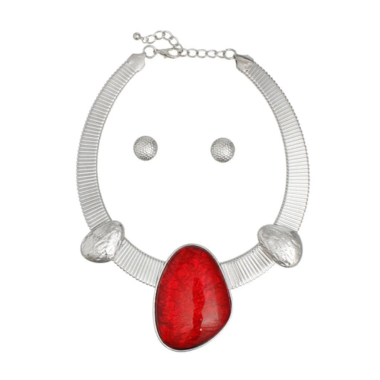 Red Abstract Necklace