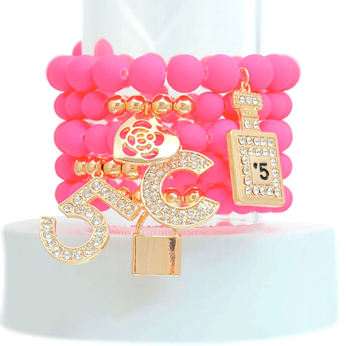 Hot Pink Charm Bracelet