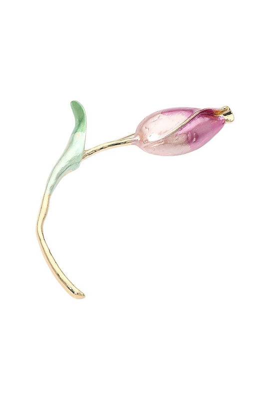 Pink Tulip Brooch