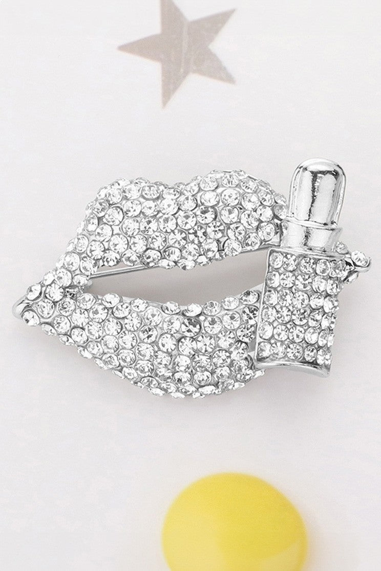 Silver Lip Brooch